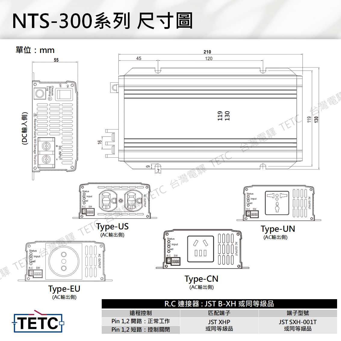明緯NTS-300/450 純正弦波逆變器｜DC-AC 電源轉換